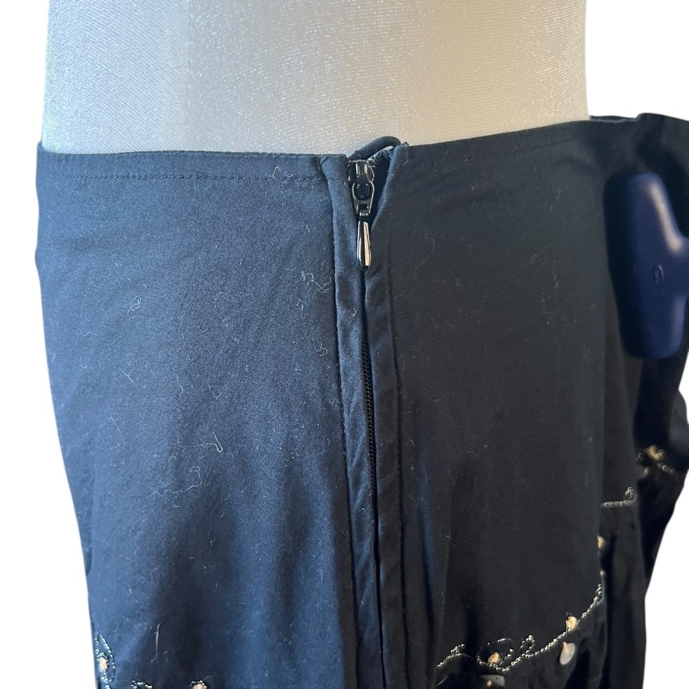 Vintage Y2K Plus Size Black Boho Embellished Tiered Maxi Skirt 18W - Picture 8 of 9